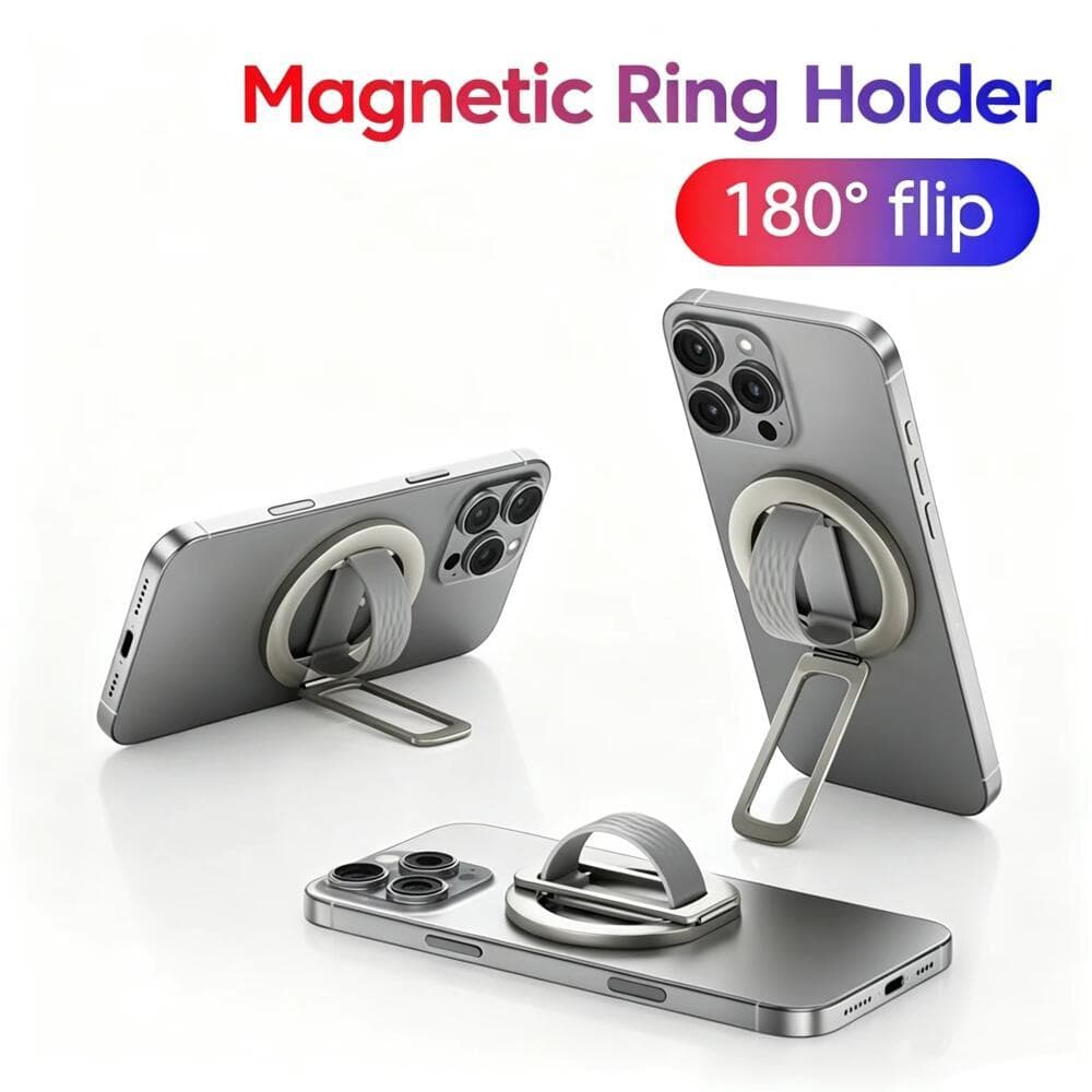 Elough Universal Magnético Suporte Do Telefone Portátil 180 Graus Rotativo Silicone Anel Fivela Desktop Anti Deslizament
