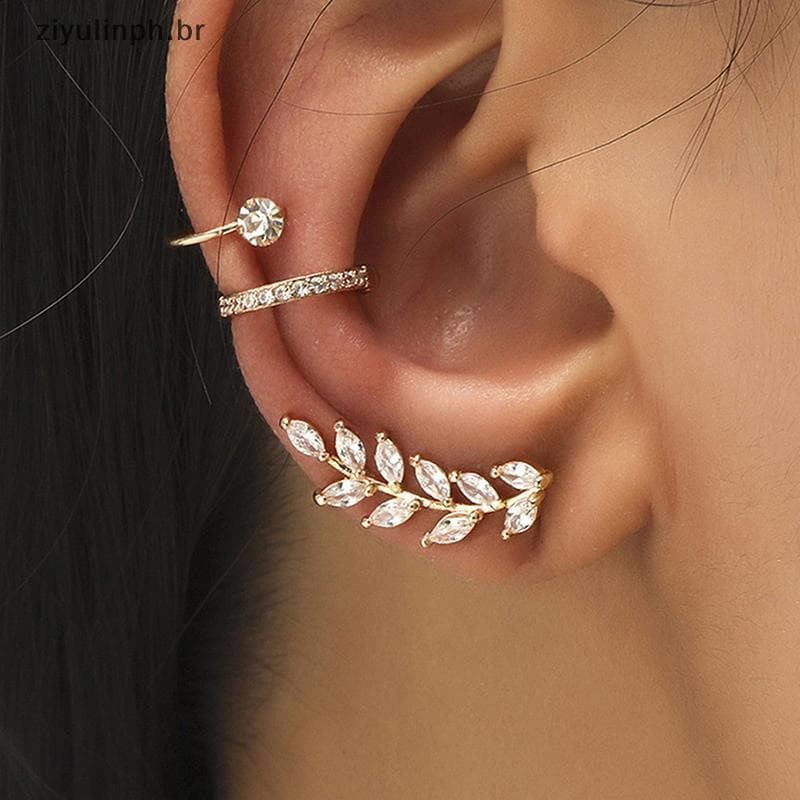 ziyulinph 3 Pçs/set Boêmio Moda Delicado Cristal Zircão Orelha Manguito Envoltório Brincos Para Mulheres Jóias Presente