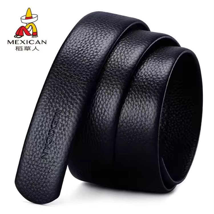 Espantalho fivela automática cinto corpo calças masculinas cinto corpo 3.5cm de largura sem fivela calças de couro de du