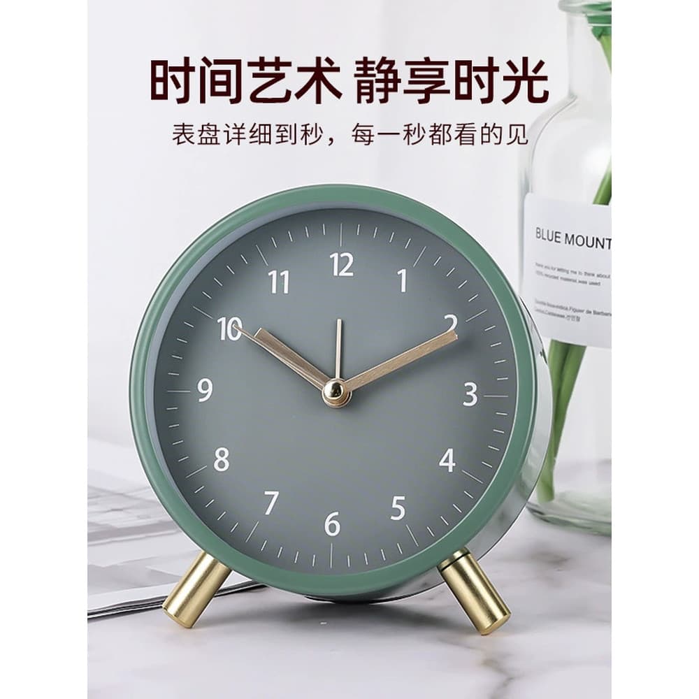 Ins simples luz estilo de luxo pequeno despertador simples Retro estilo nórdico estudante Desktop cabeceira mudo relógio