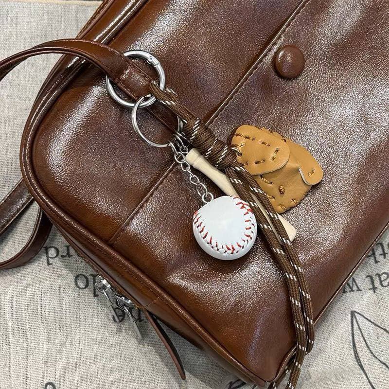 Mini Luva De Beisebol De Madeira Morcego Chaveiro Saco Feminino Acessórios Carro Esportivo Presente Para Homem Mulher