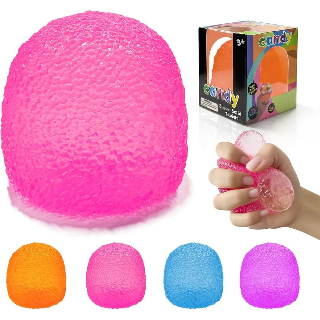 Bolas Antiestresse - Bola de Goma Macia para Crianças e Adultos, Bola Super Sólida para Apertar, Sensorial para Alívio d