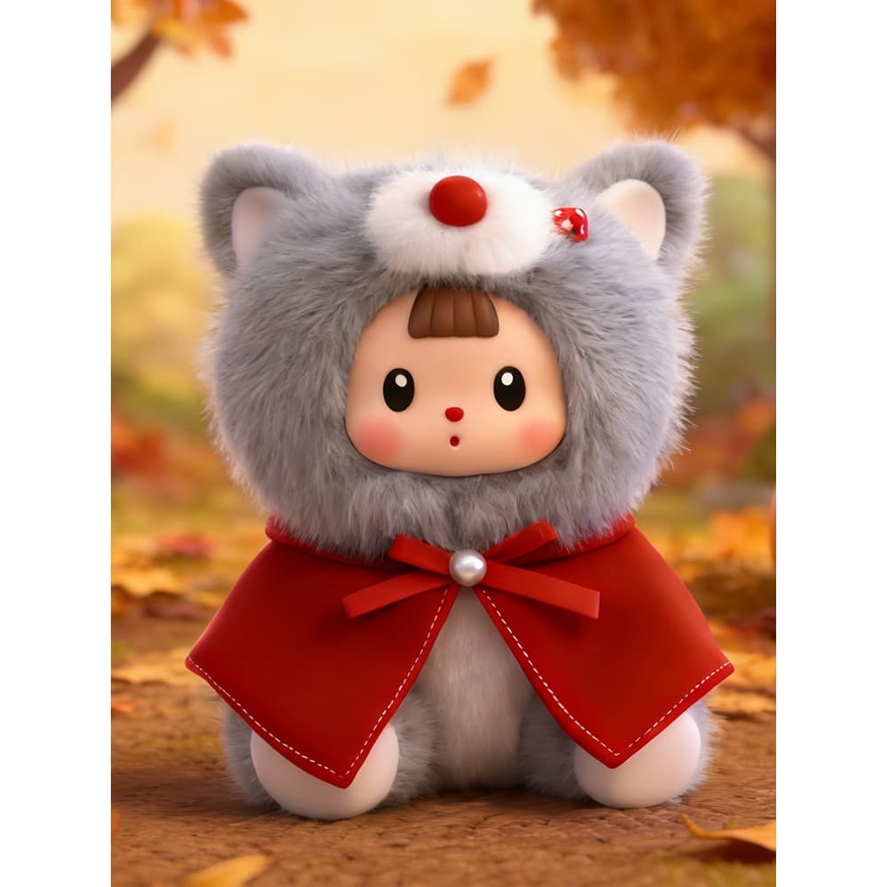 Bonito Cross-Dressing chapeuzinho vermelho grande lobo cinza boneca de pelúcia pingente boneca de vinil vinil pequeno ca