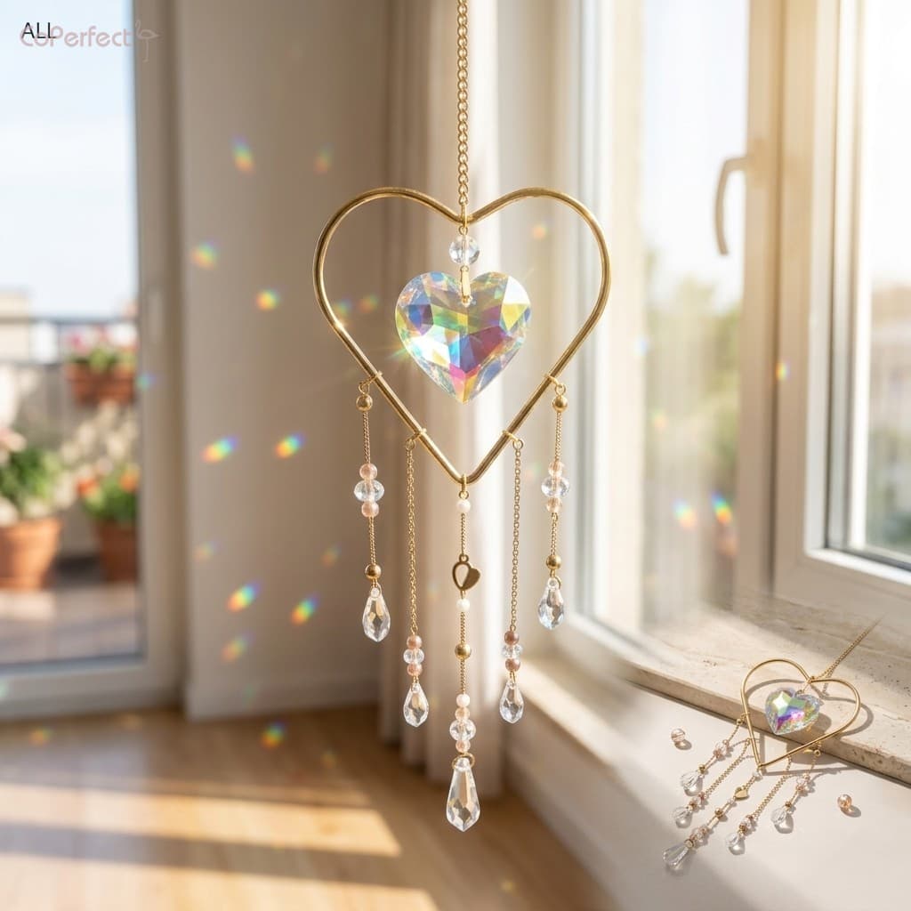 K9 Cristal Coração Sun Catcher 41.5cm Arco-Íris Prisma Janela Pendurado Decoração Para Casa Varanda Jardim Casamento