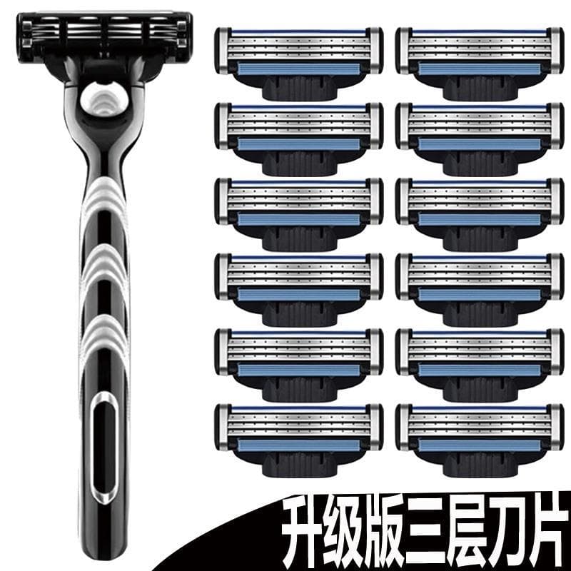 Lâmina de três camadas velocidade do vento 3 camadas cabeça de barbear Manual Universal Gillette barbear rosto navalha i