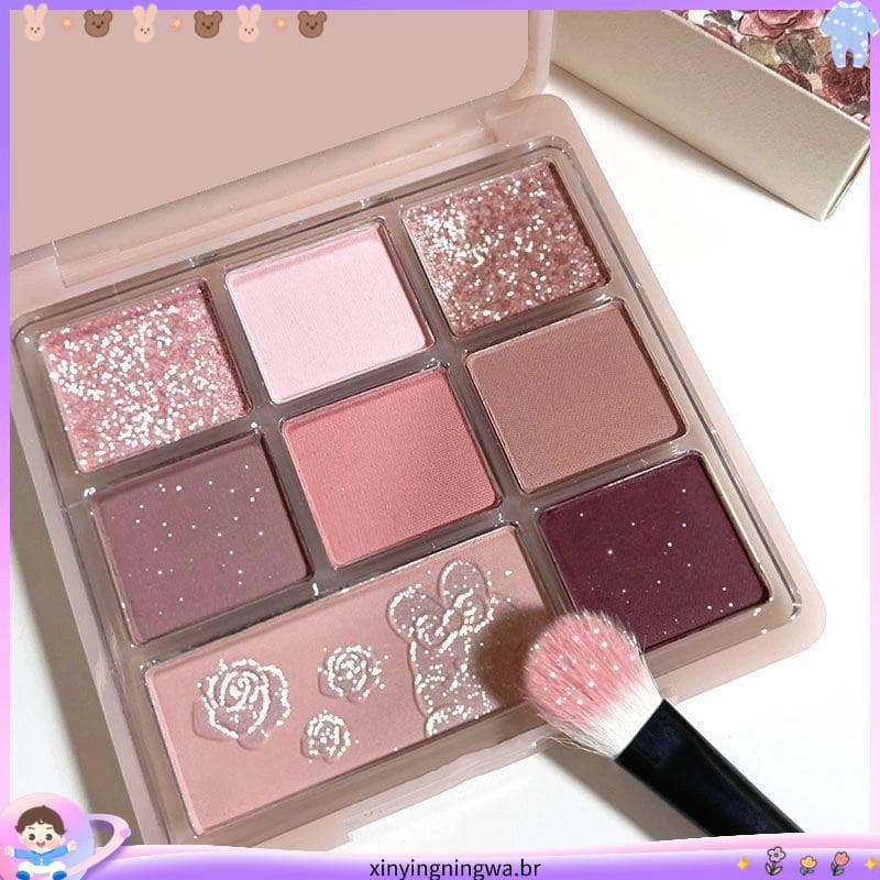 2025 novo produto rosa pêssego rosa puro desejo coelho paleta de sombras de oito cores baixa terra saturada perolado bar