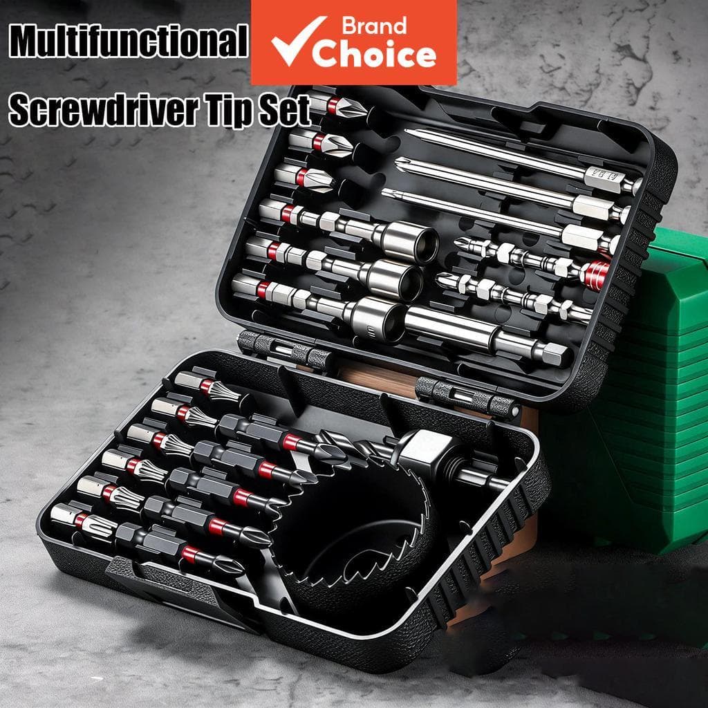 Conjunto De Bits De Chave De Fenda De Grau De Impacto Industrial Magnético Antiderrapante 25mm 100mm Com Adaptadores De