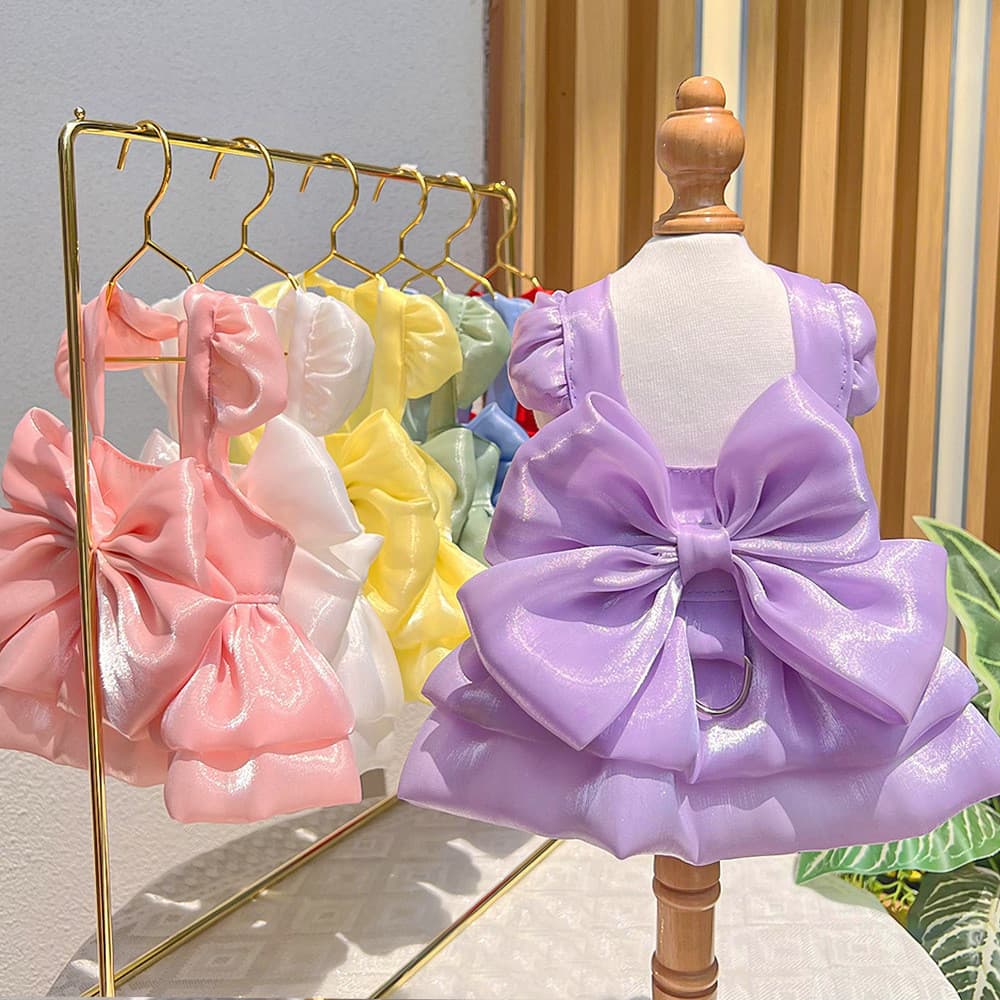 Vestido de casamento para animais de estimação, roupas para cães e gatos, suprimentos