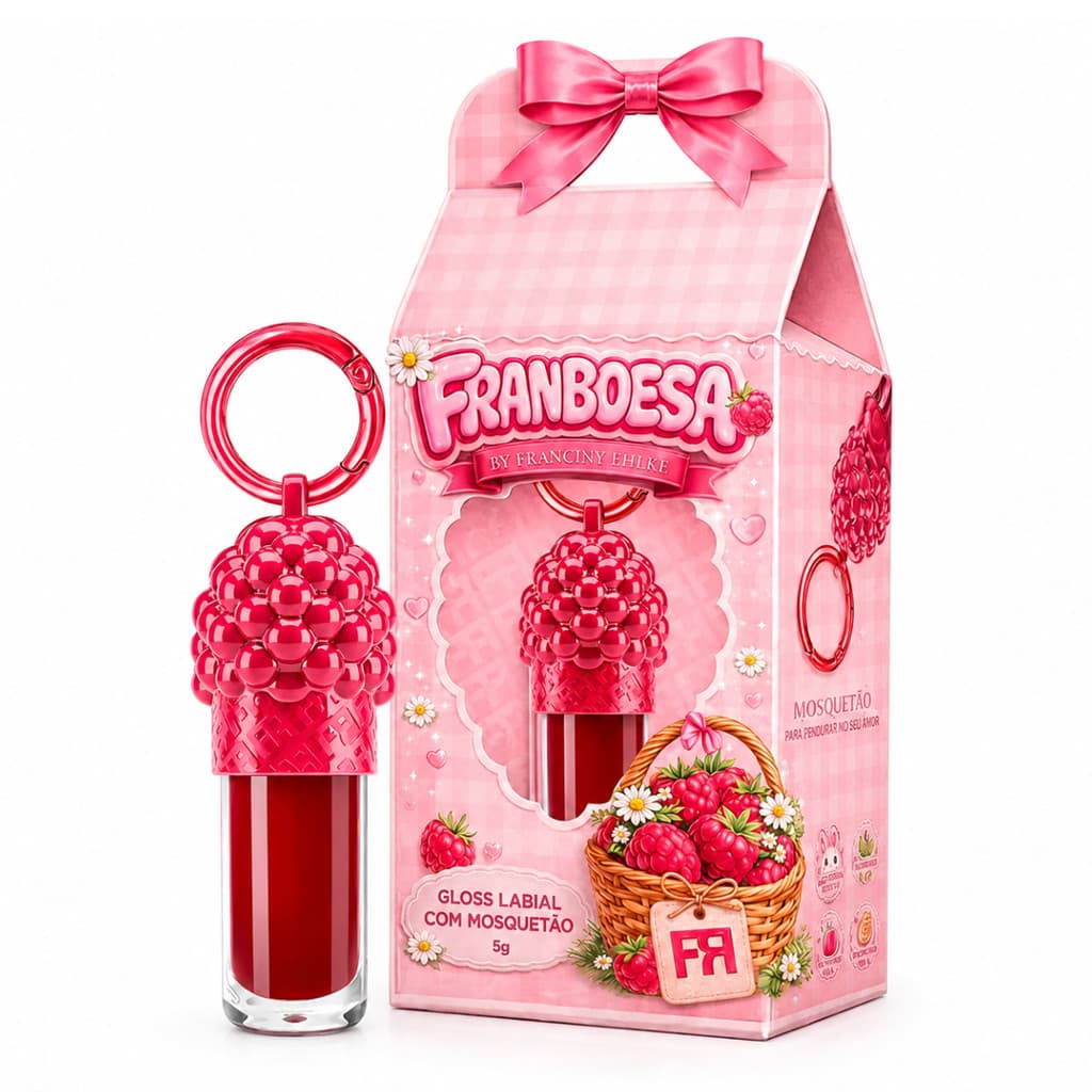 Gloss Labial Franboesa Com Mosquetão 5g