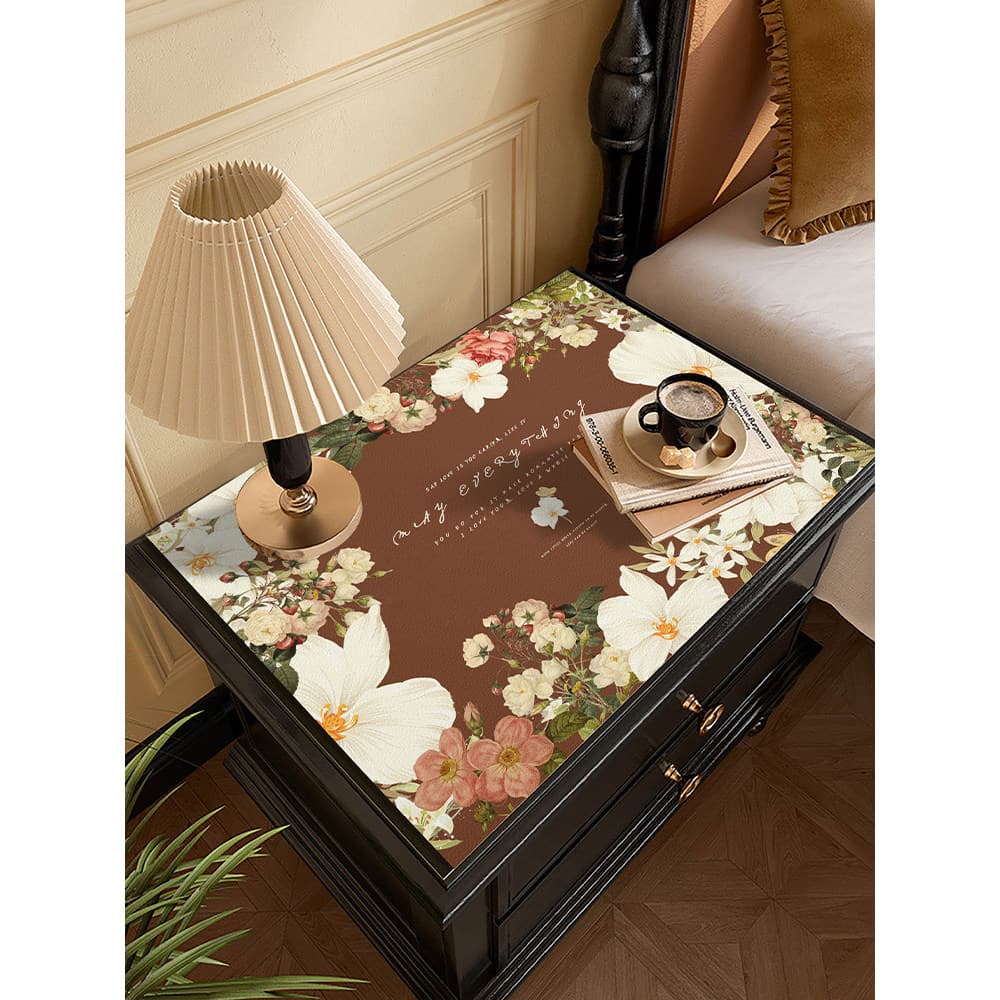 Mesa de cabeceira de quarto estilo europeu americano, pano de almofada de couro antipoeira, à prova d'água, à prova de ó