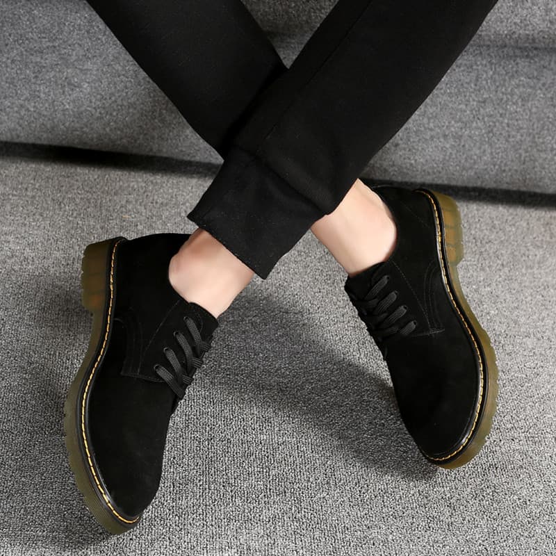 YEDANI sapatos masculinos outono inverno couro genuíno Workwear Martin botas camurça baixo-Top britânico dedo do pé gran