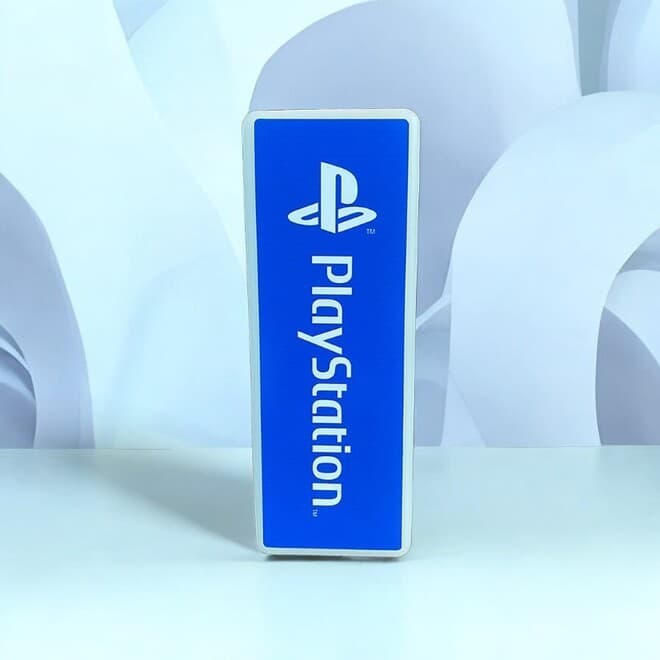 Luminária Vertical Playstation Logo Azul Decoração Setup