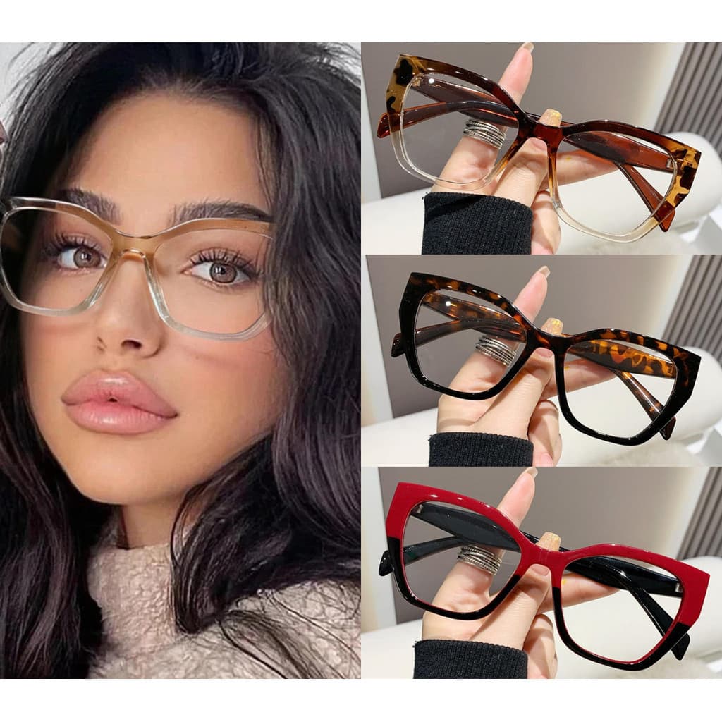 Óculos De Bloqueio De Luz Azul Feminino Anti Fadiga Ocular Computador Olho De Gato Cateye Quadro Claro