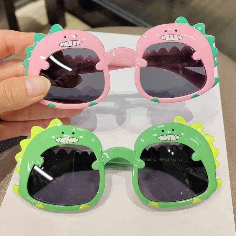Crianças óculos de sol polarizados óculos de sol bonito dos desenhos animados dinossauro bebê Silicone brinquedo óculos