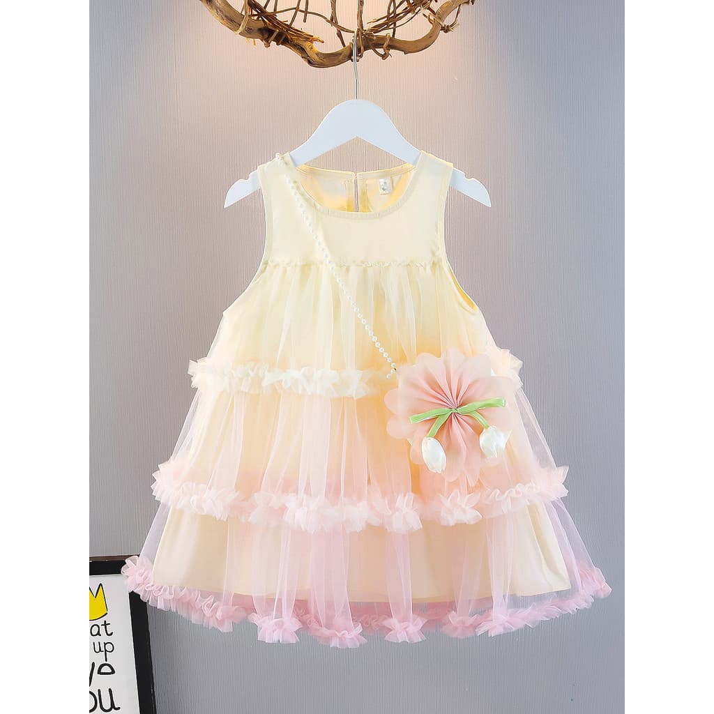 Crianças roupas meninas vestido crianças doce vestido de princesa bebê verão sem mangas estilo ocidental Pettiskirt saia