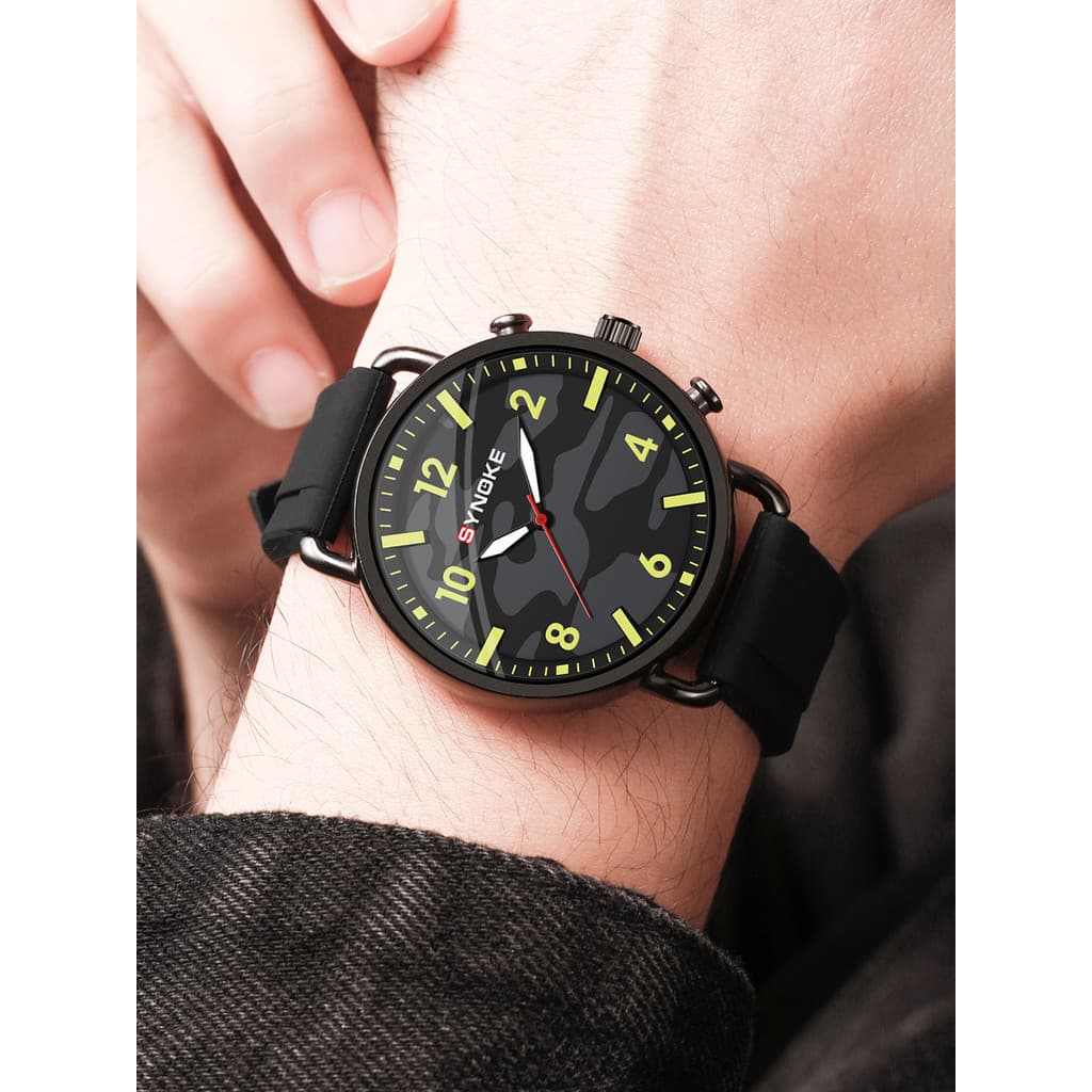 Momento Silicone movimento de quartzo relógio esportivo Retro moda Design simples camuflagem Dial masculino relógio de q