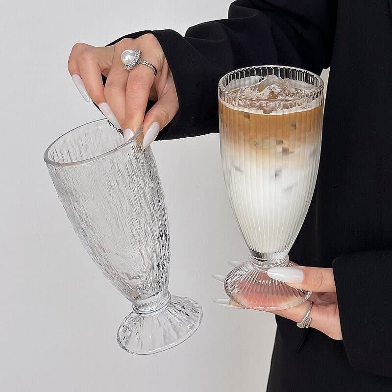 Xícara de chá de leite de vidro de vento de alta qualidade Copo de café com leite americano Copo de suco Copo de bebida