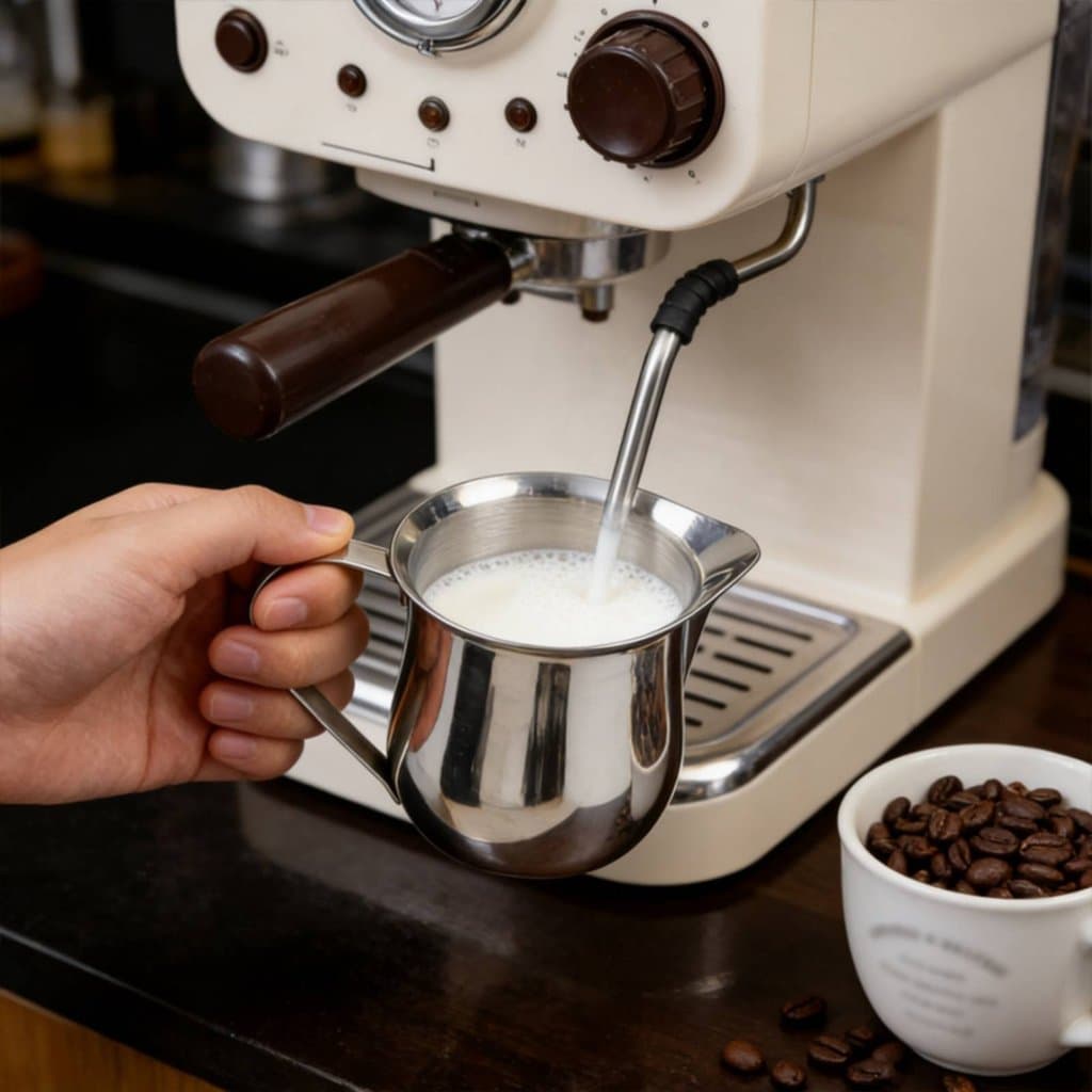 Jarra De Espuma De Leite Em Aço Inoxidável , Design Profissional De Café , À Prova De Manchas , Segura Para Máquina De L