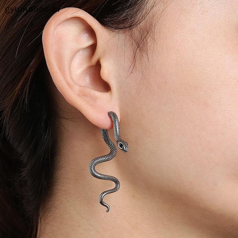 [GYU] 1 Par De Brincos Longos De Cobra Gótica Para Mulheres , Meninas , Hip Hop , Punk , Destacáveis , Acessórios De Joi