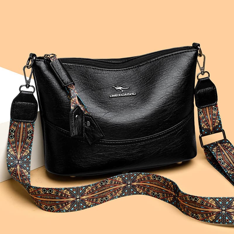 Bolsa bucket simples e versátil para uso internacional, bolsa de ombro texturizada, bolsa transversal de luxo leve e sof