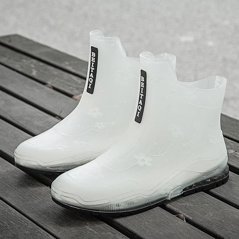 Botas de chuva femininas elegantes, antiderrapantes, resistentes ao desgaste, impermeáveis, sapatos de água para casais,