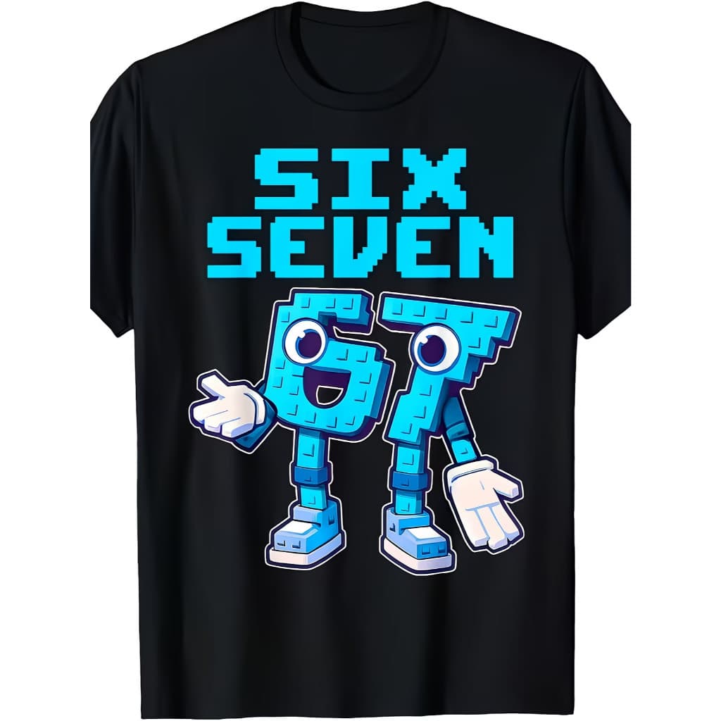 Camiseta Basica ou Infantil Six Seven Bruh! Legos Algodão Leve Fresca 6 ao 16 Meninos Estampada