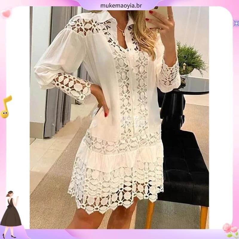 Mulheres E # 39vestido De Praia Casual C Confortável Com Saia , Essencial Para Férias , Tamanho Único (38-44) .