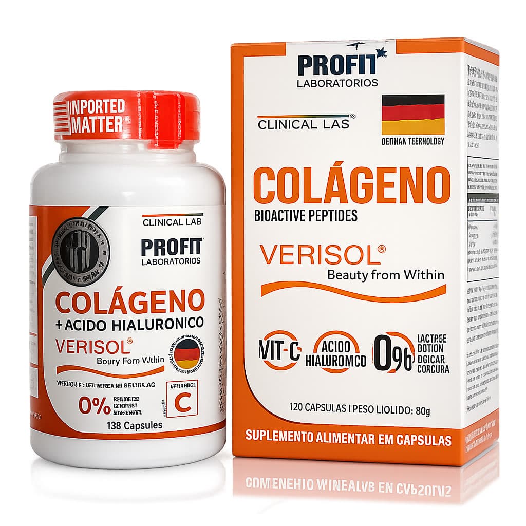 Colágeno Verisol + Vitamina C Hialurônico 120 Caps - Profit