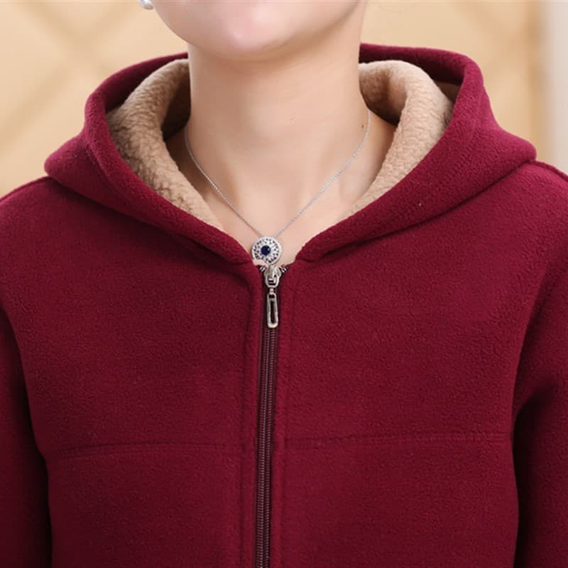 Mulheres idosas de meia-idade outono inverno moletom camisa de lã roupas da mãe tamanho grande engrossado forro de lã se