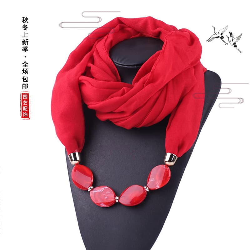 Lenço de linho de algodão estilo étnico feminino outono inverno cor sólida arte de linho estilo fino coluna Cervical All
