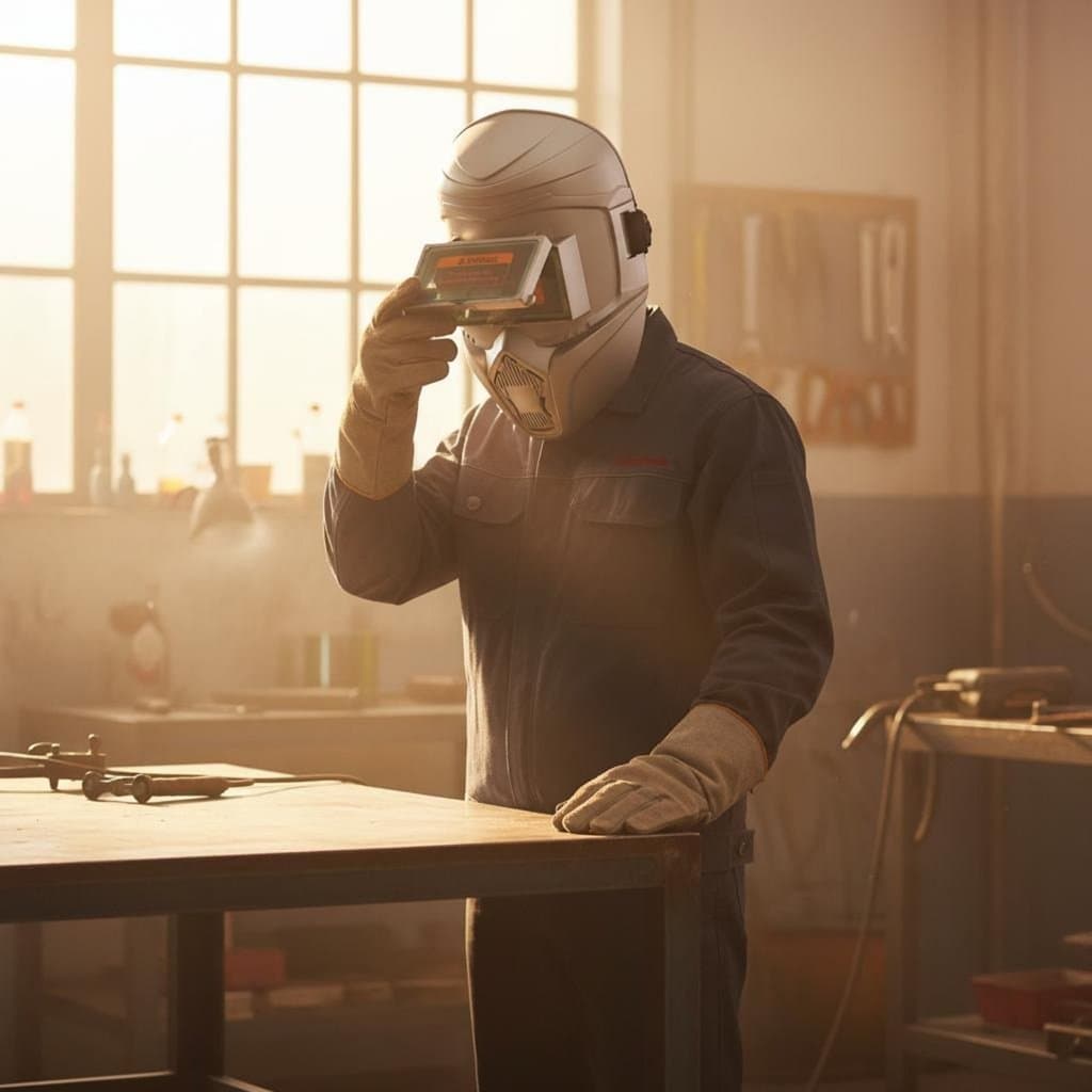 Capacete De Metalurgia Com Escurecimento Automático , Resistente A Choques , Alta Visibilidade , Máscara , Proteção Para
