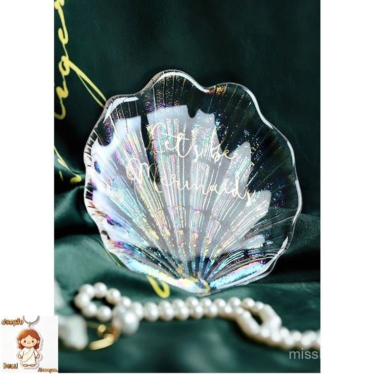 Concha De Vidro Sereia Decorativa Para Fotos De Unhas Acrigel Furta Cor