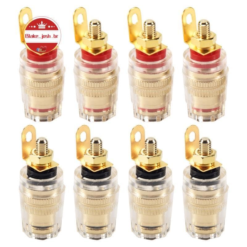 [Qualidade B] 8 Unidades 4 Mm Amplificador Alto-Falante Terminal Ligação Poste Banana Plug Jack
