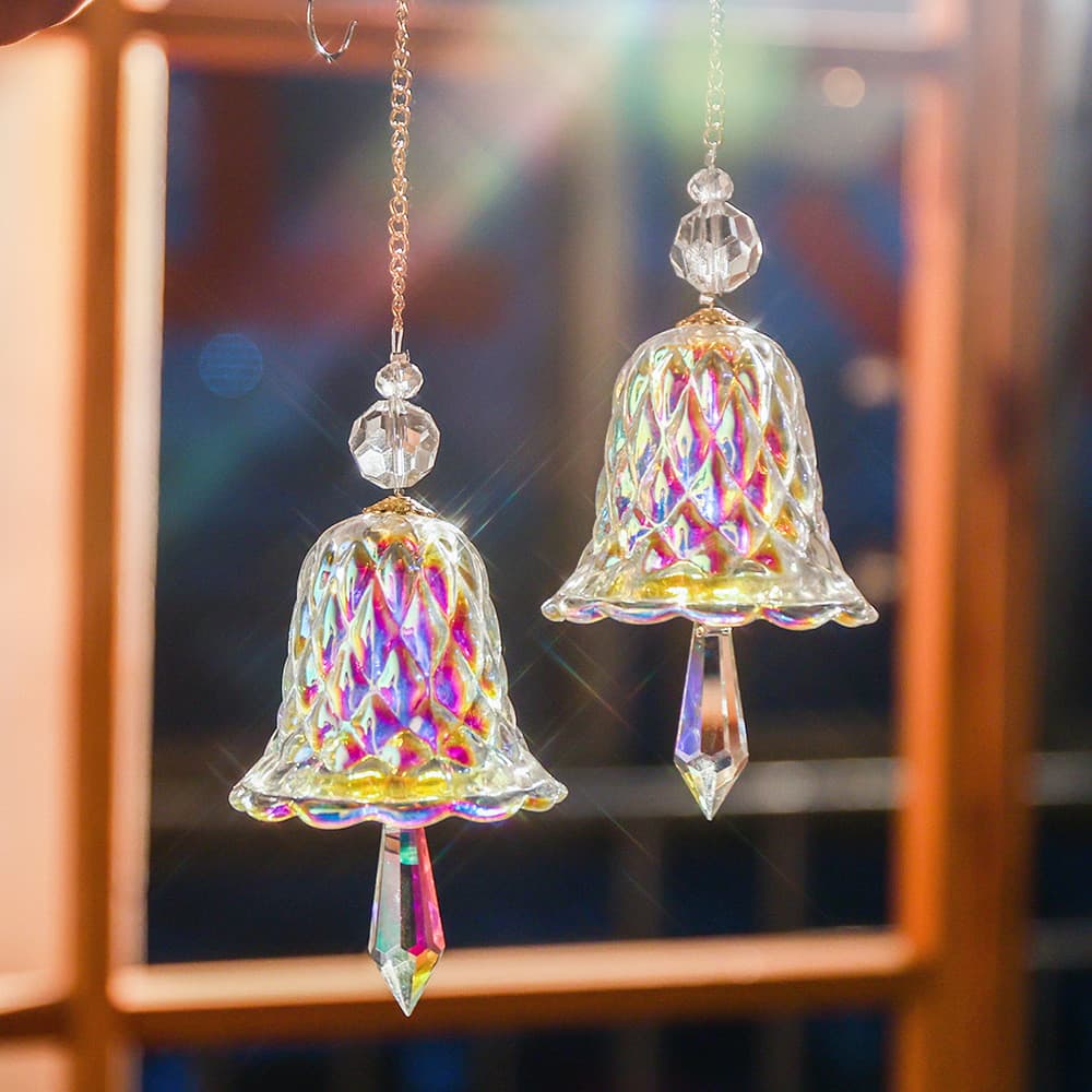 Sino de cristal vento carrilhão janela pingente vidro pingente Sun Catcher ornamentos natal