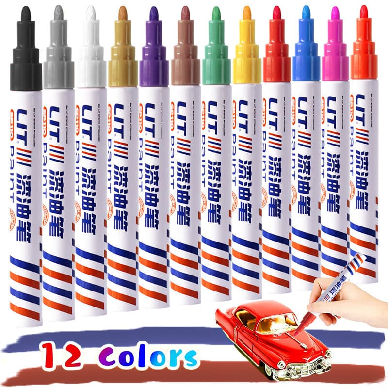 Caneta de pintura empilhável, marcador de desenho de pintura colorida, secagem rápida, à prova d'água, não desbota, reto