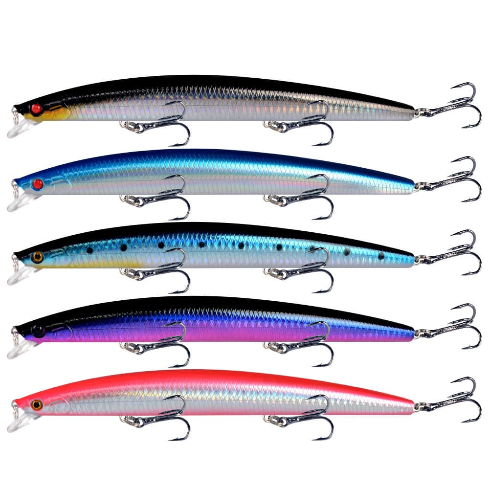 Flutuante grande Minnow isca de fundição longa isca falsa pesca marítima mar lobo mar baixo isca especializada em matar