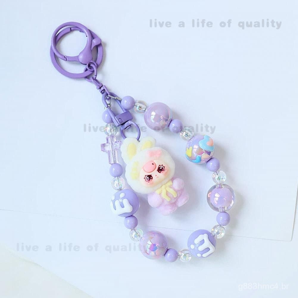 Chaveiro de Coelho Fofinho, Pingente de Pelúcia Kawaii para Bolsa, Orelhas de Coelho Populares nas Redes Sociais C7k7 XH