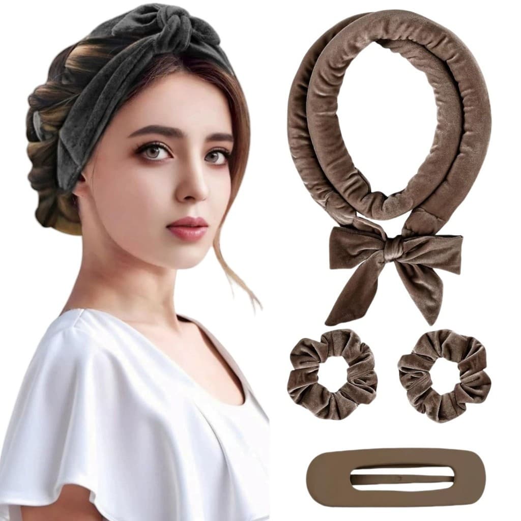 Conjunto de ondulação sem calor de cetim Caixa de presente para prato de cabelo preguiçoso para dormir