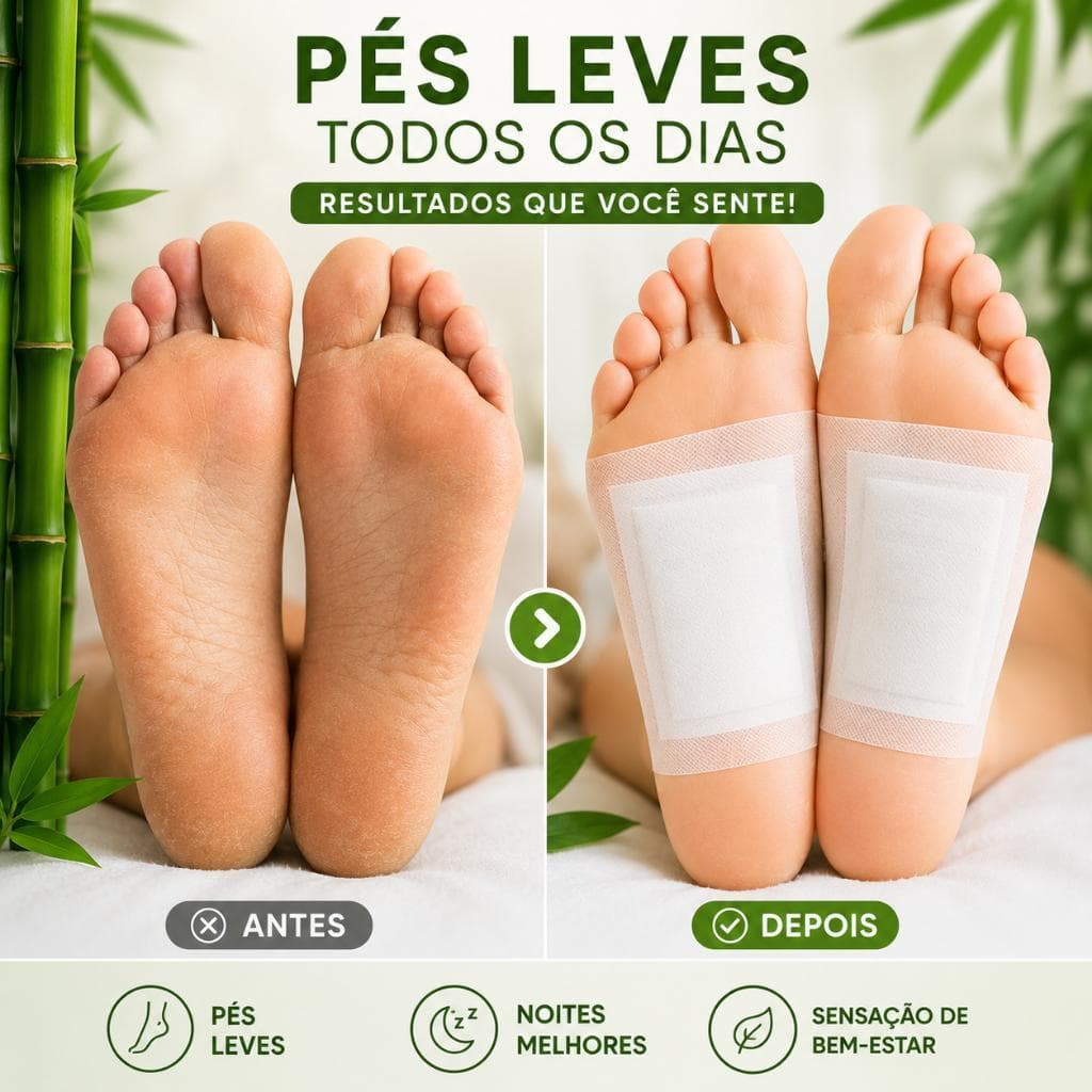 Adesivo Pés Anti inchaço Elimina Impureza dos Pés
