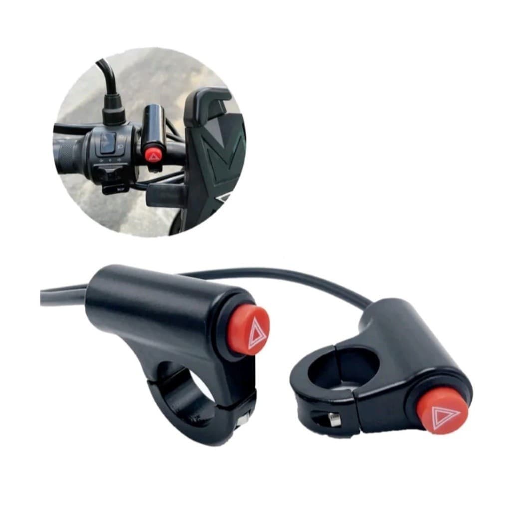 Botão Interruptor do Pisca Alerta Com Suporte Guidão Universal Para Moto