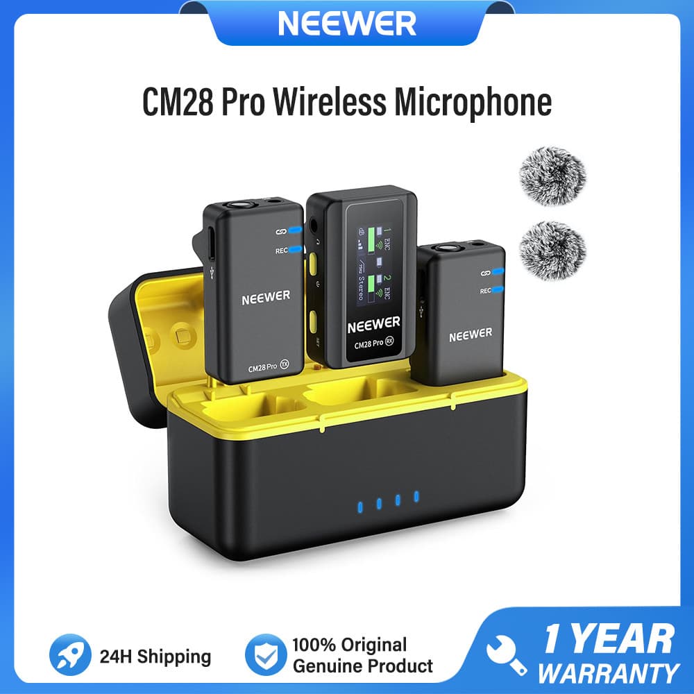Sistema De Microfone De Lapela Sem Fio NEEWER CM28 PRO Com Estojo De Carregamento