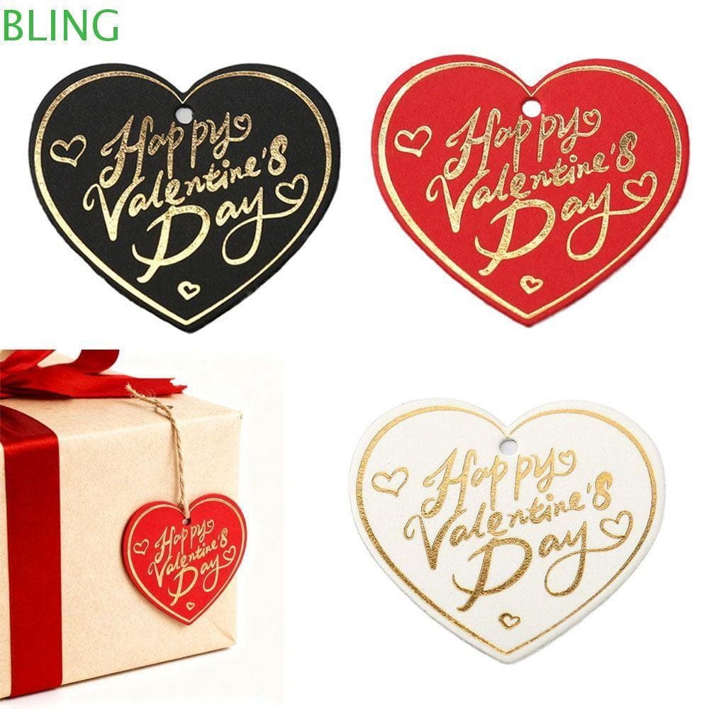 BLING 100 etiquetas para o Dia dos Namorados, decorações suspensas, papel vermelho e branco, etiquetas artísticas para b