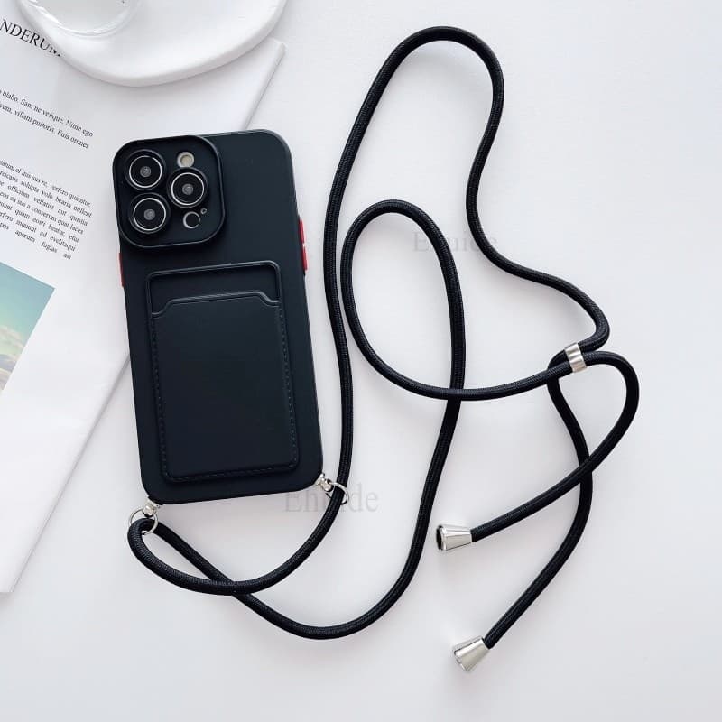 Capa Com Alça De Doces Para Xiaomi Redmi Note 15 14 13 Pro Plus Mi 17T 15T 14T Crossbody Cordão Pescoço Cartão De Silico