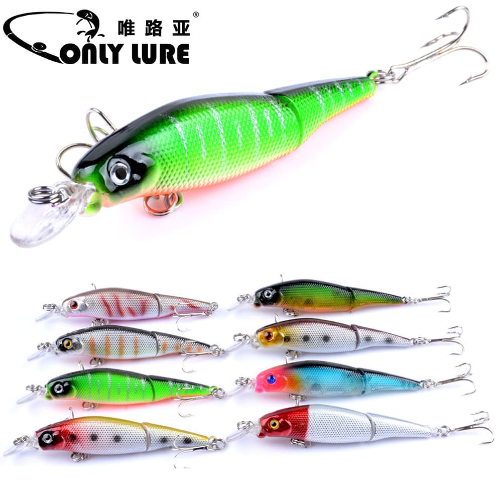 Isca submersível de 8,8 cm com múltiplas seções, isca para pesca de robalo, isca artificial de 7,4 g, isca biônica para