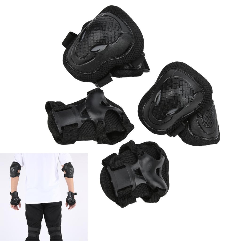 Conjunto de equipamentos de proteção para patins, joelheiras ajustáveis, protetores de pulso, confortáveis ​​para