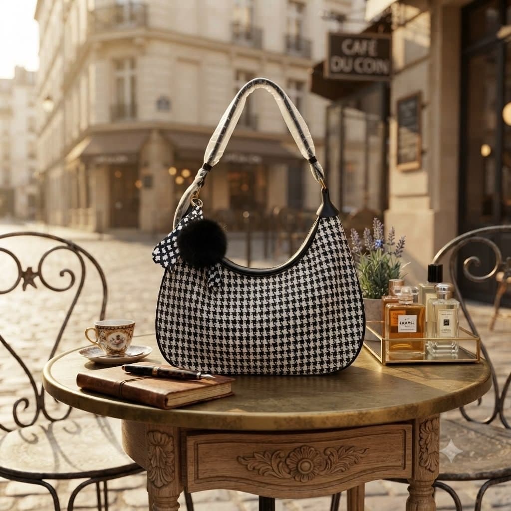 Bolsa Parisiense com Pompom – Elegância
