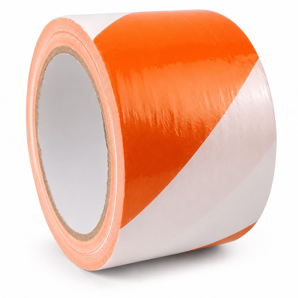 Fita Zebrada para Isolamento e Sinalização 70mm x 200m Laranja Branca em Obras e Eventos Diversos