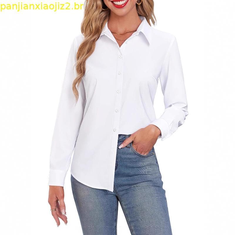 Kit 4 Csete Social Feminina Manga Longa Com Elastano Blusa Social Feminina Premium