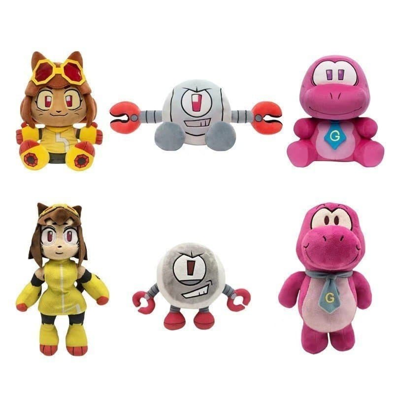 Novo brinquedo de pelúcia robô dinossauro, merchandise de anime da Gameoverse, para completar jogos.