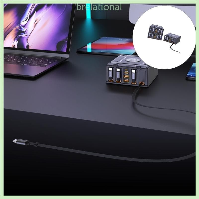 R 550W 7 1 Estação Carregamento USB C Retrátil 100 W Para Telefones